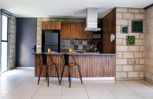 Downtown Guadalajara Apartamento | Stylish Authentic Loft w/Gym & Coworking | 1 BD | Tribu Colón