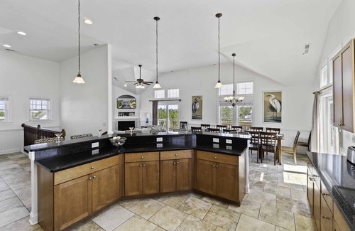 Wind Over Waves Casa | SUMMER SAVINGS- Soundside Dog Friendly Home w Pool, Hot Tub, Basketball, Theater