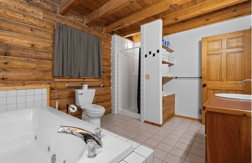 Benzonia Cabina | Sunflower Cabin - Pet Friendly - 2 Story Log Cabin sleeps 10 people in close proximity to amenities