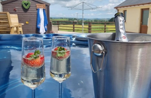 Llangynog Cabaña | Sunny Bank, Countryside accessible cottage with hot tub and grassy lawn area