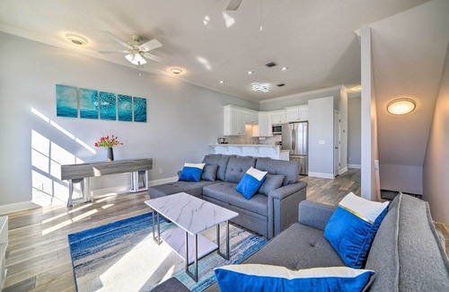 West Panama City Beach Casa | Sunny PCB Home w/ Balcony: Steps to the Beach!
