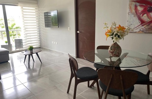 Cancun Apartamento | Super equipado c/ office Av Huayacan Long Island