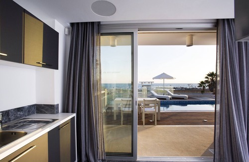 Paphos Villa | SUPERB BEACH FRONT Modern villa with Heated Pool, Ideal for Weddings (9 -303)