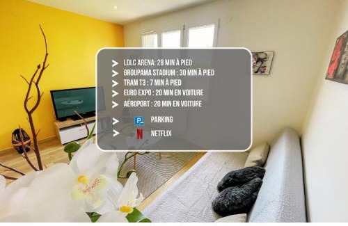 Meyzieu Nord Ouest Apartamento | T2 Sweet Horizon - Groupama, LDLC, Euroexpo, Grand Large