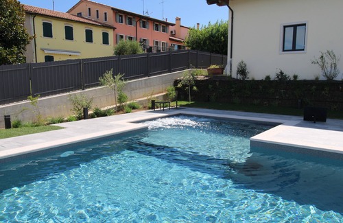 Lazise Villa | Terrace 1. Two-bedroom cottage with pool, lake and cottage views