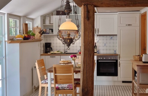 Ihlow Apartamento | Thatched roof vacation apartment De Leev - Country house Lübbertsfehn in the middle of East Frisia