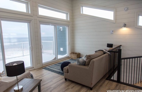 Sea View Casa | The Belvedere: lujo frente al mar, sala multimedia, Cousin's Shore Beach, AC