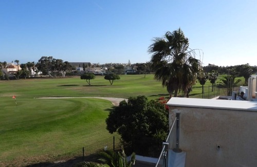 Roquetas de Mar Apartamento | La Perla Azul, terraza panorámica soleada todo el año