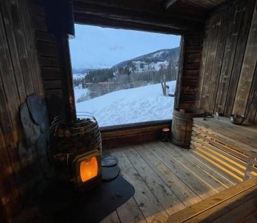 Vestre Slidre Apartamento | The blue room at Vevstogo - cosy with a mesmerizing view, sauna and eco living in an old school house