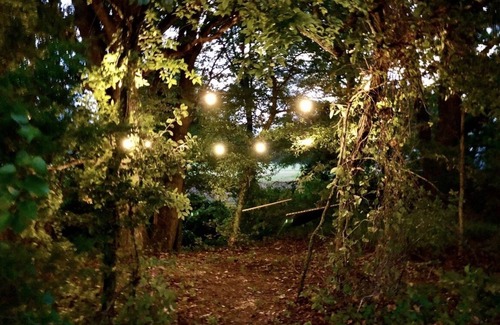 Emory Cabina | The Bluebonnet Yurt is a romantic yurt getaway with private outdoor shower