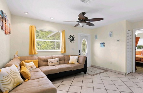 St. Petersburg - Clearwater Casa | The Sunshine Sanctuary with Hot Tub, Game Room and Fire Pit