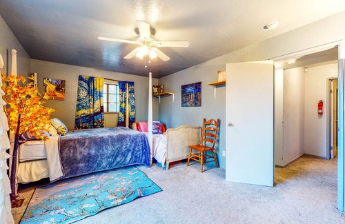 Frazier Park Casa | Themed Gated Retreat with Media Room, Large Deck & Fenced Dog-Friendly Yard