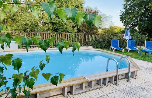 Meilhac Casa | Casa de marco de madera con estanque y piscina, Parque Regional Périgord Lemosín