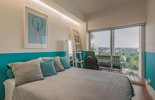 Hipodromo Condesa Apartamento | TOP VIEW PENTHOUSE Private Rooftop, Wi-Fi 500Mbps, Air Conditioning, Grill, Pool and Gym