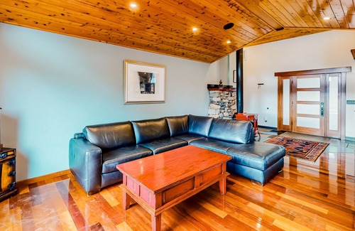 McKinleyville Casa | Tranquil and luxe river stay with wraparound deck, hot tub, sauna, & mtn views