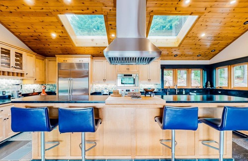 McKinleyville Casa | Tranquil and luxe river stay with wraparound deck, hot tub, sauna, & mtn views