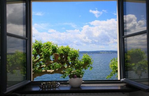 Meersburg Apartamento | Traumhafte Sicht auf den See, die Berge und die Promenade