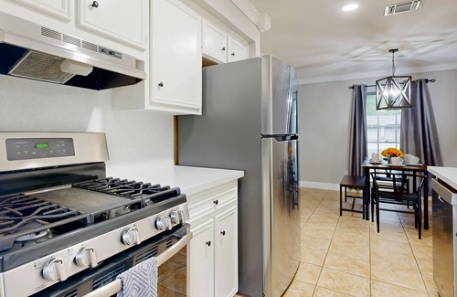 Grogan's Mill Casa | Tree-lined property with pool, bikes, gas fireplace, & separate casita - dogs ok