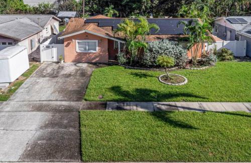 Pinellas Park Casa | Tropical Palm Haven with Pool and Firepit