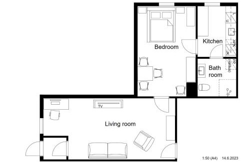 Lantinen District Apartamento | Two room 54m2 apt, WiFi, free parking, terrace, near central park