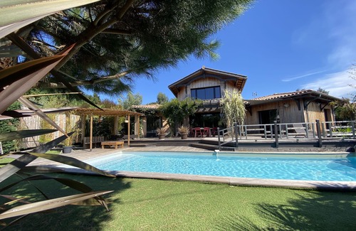 Lege-Cap-Ferret Villa | Casa de madera Lège Cap Ferret hasta 10 pers - Piscina privada tranquila y descanso