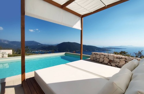 Evgiros Villa | Boutique, villa privada Helios, piscina privada, vistas infinitas al mar, playas cercanas