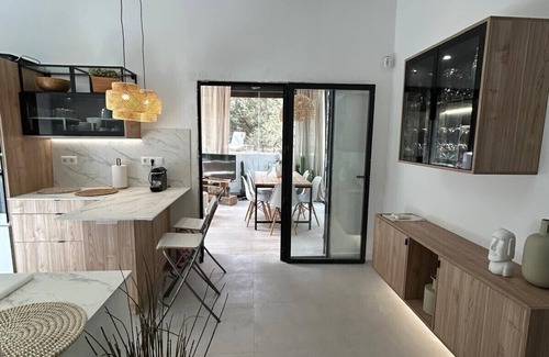 Calo de Sant Agusti Casa | Casa moderna en la mejor zona Mitjorn 130 m de la playa.AIRE ACONDICIONADO,WIFI
