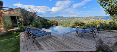 Sainte-Lucie-de-Porto-Vecchio Casa | Villa Acciagina 10 pers PISCINE VUE MER PINARELLO Climatisée