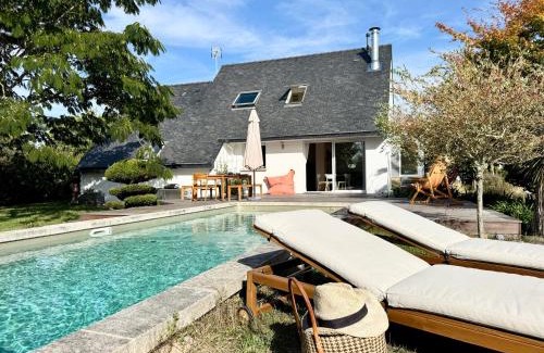 Erdeven Casa | Villa avec piscine - calme absolu 5 min des plages