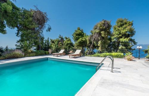 Kalamos Casa | Villa Cleopatra - Seaview, Pool & Tennis court