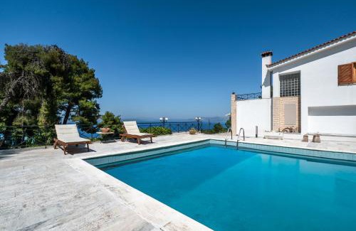 Kalamos Casa | Villa Cleopatra - Seaview, Pool & Tennis court