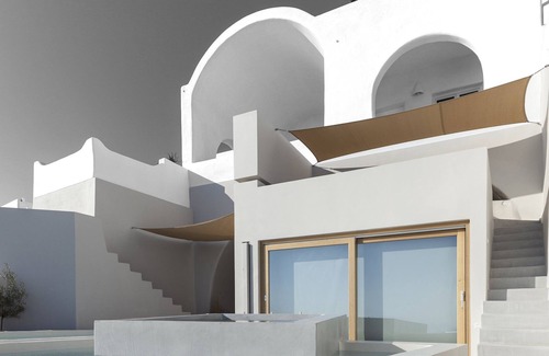 Firostefani Villa | Villa Cloud/heated plunge pool, caldera view