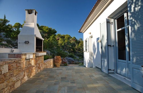 Votsi Villa | Villa Fondana: sin vecinos; acceso privado al mar; Vistas de 180 grados