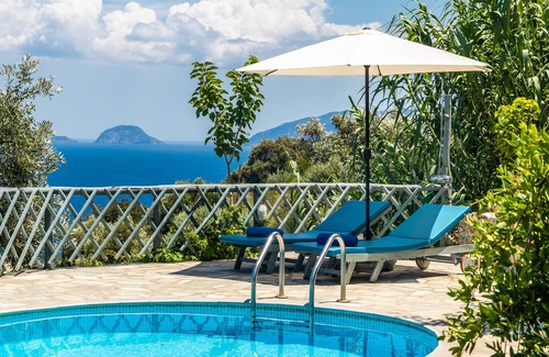 Xanthi Region Villa | Villa en Glossa con piscina privada y vistas al mar Egeo