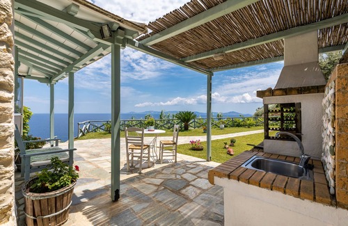 Xanthi Region Villa | Villa en Glossa con piscina privada y vistas al mar Egeo