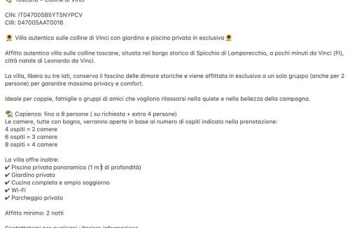 Spicchio Villa | Villa Minghetti