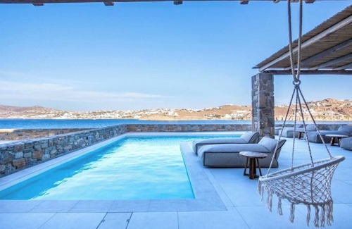 Kanalia Villa | Villa 'Myko Grand' con vistas al mar, Wi-Fi y aire acondicionado