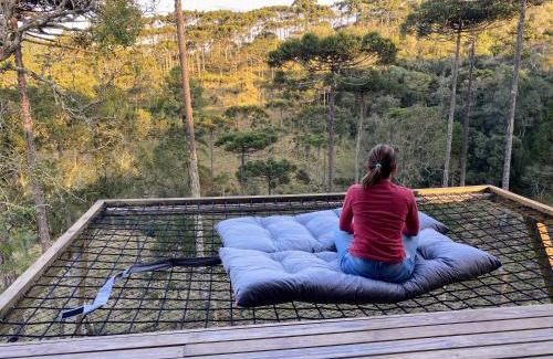 Rio Rufino Casa | Vivenda das Araucárias 02 Microcasa Aconchegante lareira, banheira