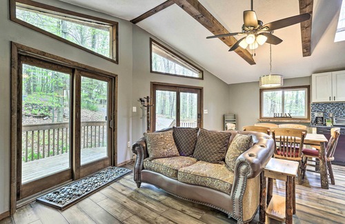Locust Lake Village Cabina | Walk to Lake & Beach: Pocono Cabin w/ Fire Pit