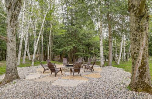 Evart Casa | Waterfront Evart Getaway with Fire Pit on 82 Acres!