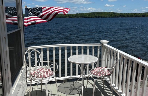 Laconia Casa | WATERFRONT HOME BOAT HOUSE BOAT SLIPS PANORAMIC LAKE AND GUNSTOCK MOUNTAIN VIEW