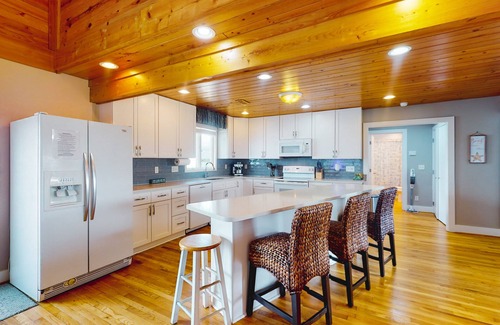 Topsail Beach Casa | Waterfront home with private boat dock & ocean view -dog-friendly & kid-friendly