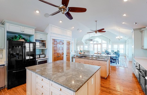Avon Casa | Waterfront home with amazing sound view, private pool, hot tub, & game room