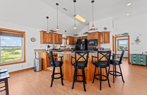 Frisco Casa | Waterfront home with boat dock, private pool, & balcony with ocean view
