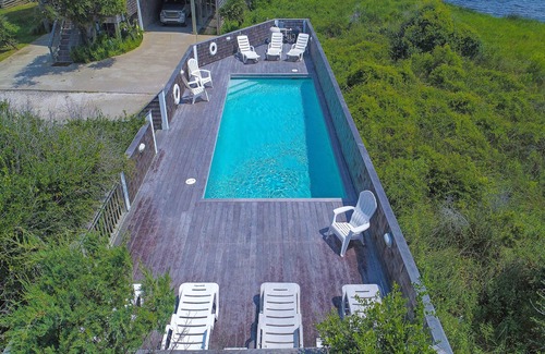 Buxton Casa | Waterfront house with private hot tub, pool, ocean view, & AC - walk to dining