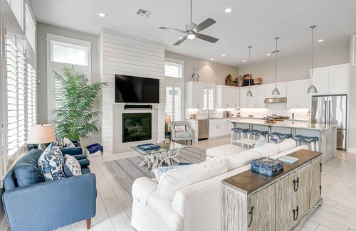 Rockport Casa | Waterfront paradise with private pool, dock, poolside TV & multi-TV game room