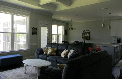 Boiling Spring Lakes Casa | Waterfront Lake with dock and lake access for your kayak at the park.