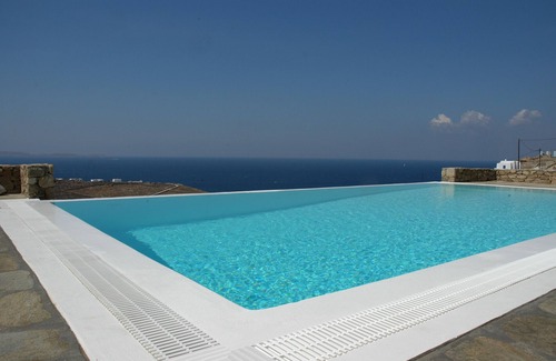 Agios Stefanos Casa | Delicada Casa de Mykonos con impresionantes puesta del sol y vistas al mar