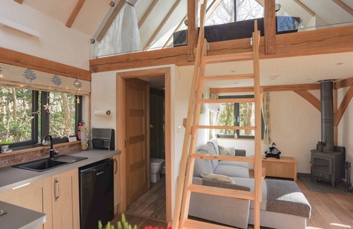 Alfriston Cabina | Woodland Cabin Retreat in Alfriston - hot tub