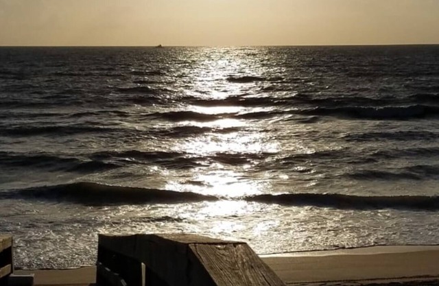 1 block from the beach . Ocean view cozy beach house . Backyard with fire pit .